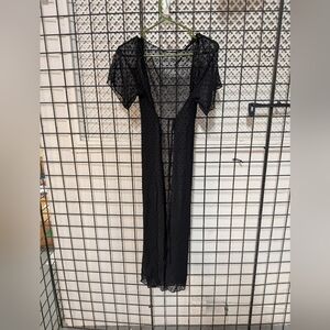 New Women's Black Summer Robe